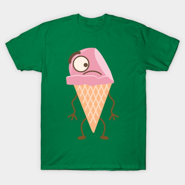 Strawberry Ice Cream Cone T-Shirt by Tooniefied